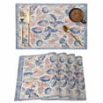 thumbnail image 1 of Floral Placemats Set of 1, Ethnic Flower Paisley Feather Blue Linen Texture Non-Slip Place Mats Washable Table Mats for Kitchen Dining Table Decorations Indoor/Outdoor, 1 of 9
