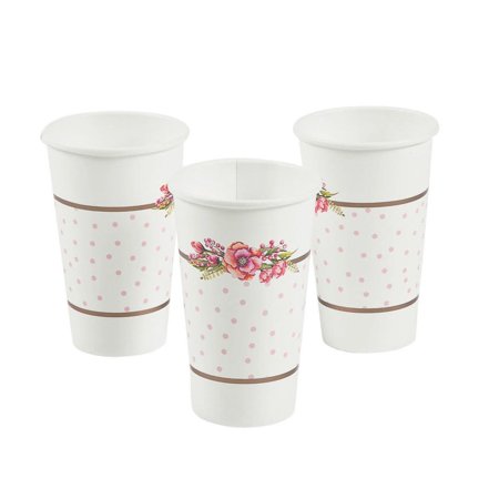 Floral Plaid Bridal Shwr 16Oz Cups 24Pc - Party Supplies - 24 Pieces