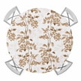 thumbnail image 1 of Floral Plant Fruit Elastic Fitted Round Table Cover Brown Waterproof Outdoor Tablecloth for Holiday Party, Picnic, Patio & Dining Fits Tables Up to 55"-60", 1 of 8