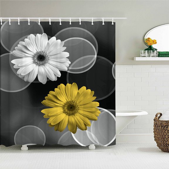 Floral Plant Leaf Flowers Fabric Waterproof Polyester Shower Curtains Bathroom Curtain Bath Printing Bathroom Curtains