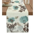 thumbnail image 1 of Floral Plant Table Flag Purple Small Flower Leaf Table Runner Home Kitchen Living Room Holiday Party Tables Runner Wedding r, 1 of 5