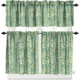 thumbnail image 1 of Floral Plant Window Valance,Vintage Foliage Floral Print Home Kitchen Cafe Rod Pocket Curtains Valance, 1 of 5