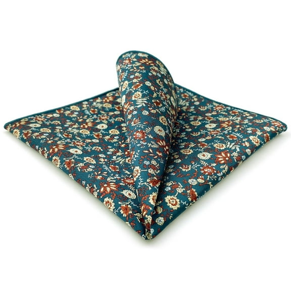 Floral Pocket Square for Men Multicolored Seaweed Green for Wedding