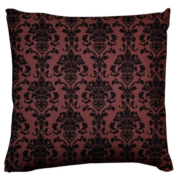 Floral Poplin Damask Decorative Throw Pillow/Sham Cushion Cover Burgundy