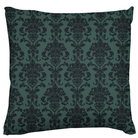 Floral Poplin Damask Decorative Throw Pillow/Sham Cushion Cover Hunter Green