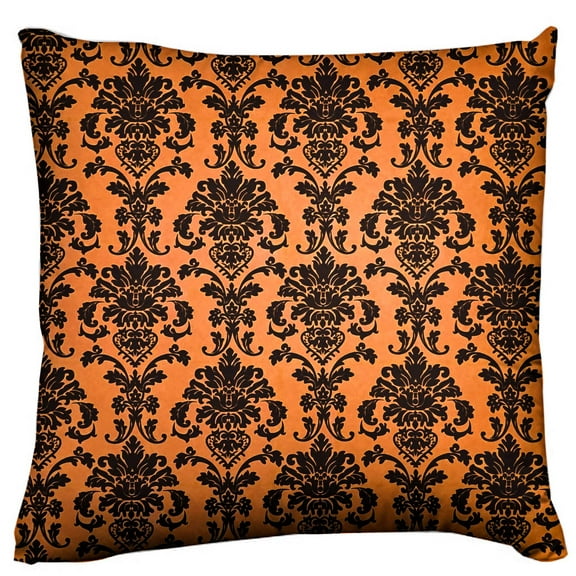 Floral Poplin Damask Decorative Throw Pillow/Sham Cushion Cover Orange