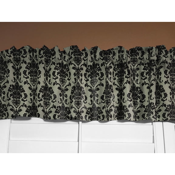 Floral Poplin Damask Window Valance 58" Wide