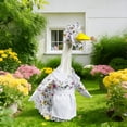 thumbnail image 1 of Floral Porch Goose Outfit with Bonnet, Fits 23-28" Concrete Lawn Goose Statue, 1 of 9
