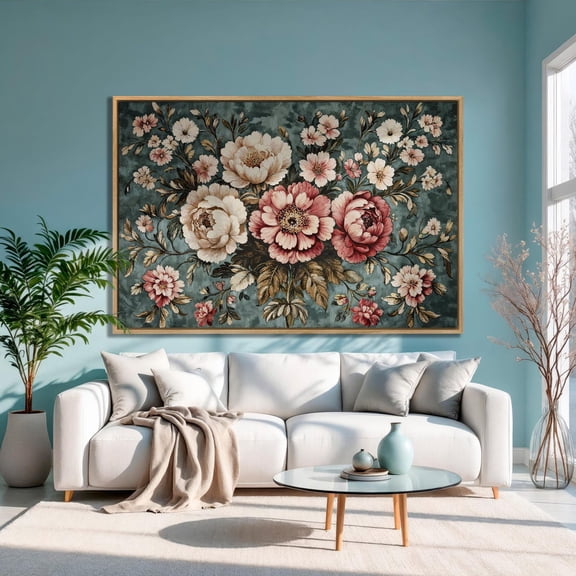 Floral Poster: Pink Flowers, Botanical Wall Art, Unframed Poster Size 16x24