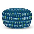 thumbnail image 1 of Floral Pouf Cover with Zipper, Horizontal Scandinavian Inspired Tulips, Soft Decorative Fabric Unstuffed Case, 30" W X 17.3" L, Night Blue Yellow Green, by Ambesonne, 1 of 3