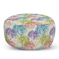 thumbnail image 1 of Floral Pouf Cover with Zipper, Hydrangea Muted Tones Delicate Petals Bloom, Soft Decorative Fabric Unstuffed Case, 30" W X 17.3" L, Eggshell Multicolor, by Ambesonne, 1 of 3