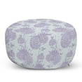 thumbnail image 1 of Floral Pouf Cover with Zipper, Victorian Style Delicate Flowers Pattern in Pastel Tones, Soft Decorative Fabric Unstuffed Case, 30" W X 17.3" L, Cadet Blue Mauve, by Ambesonne, 1 of 3