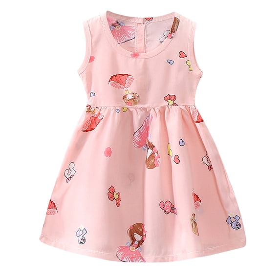 Floral Princess Girls Dress Toddler Clothes Baby Beach Flower Sleeveless Kids Girls Dress Baby Sundress
