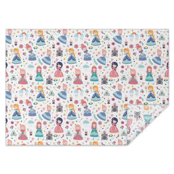 Floral Princess Pattern Rectangle Tablecloth 60"x84",Waterproof Polyester Rectangle Table Cloth, Wipeable Spillproof Polyester Tablecloth for Dining, Camping, Indoor and Outdoor