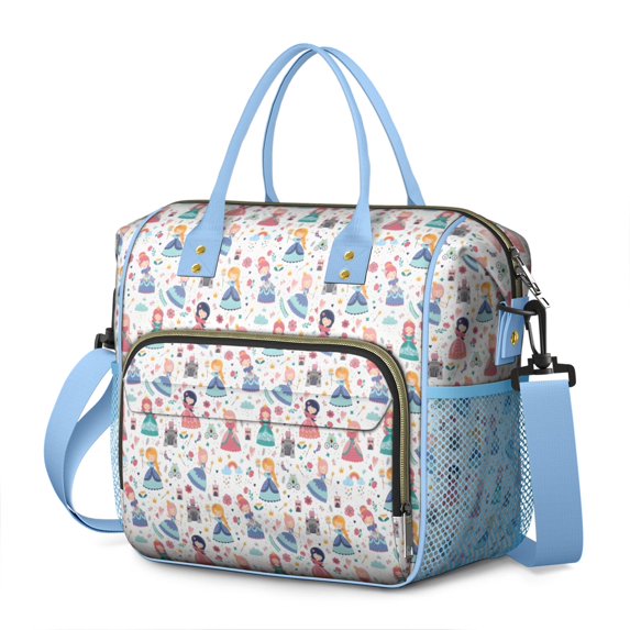 Floral Princess Pattern Womens Lunch Box for Work,Insulated Large Lunch Bag for Tween and Teen,Loncheras Para Mujer,Leakproof Adult Lunch Bag for Work,Beach,Travel,Picnic,Camping