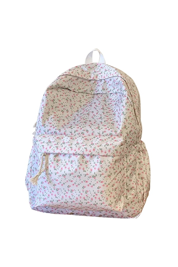 Floral Print Backpack, Trendy Lightweight Breathable Casual Polyester Daypack, Adjustable Comfortable Durable Multi-Pocket Floral Backpack for Travel, Work, Gym, Everyday Carry, Outdoor Activities