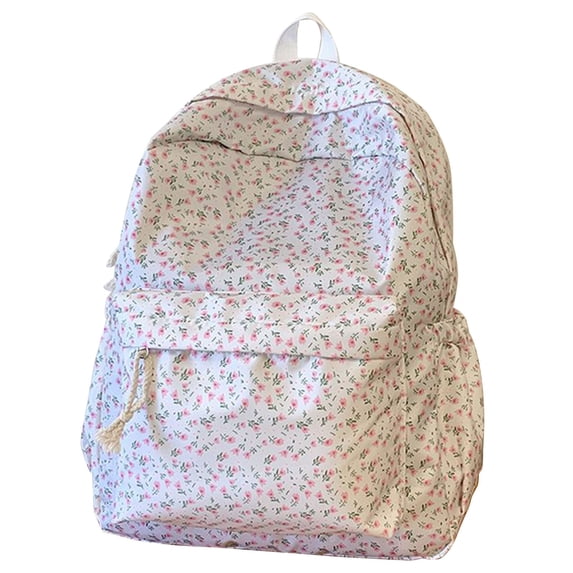 Floral Print Backpack, Trendy Lightweight Breathable Casual Polyester Daypack, Adjustable Comfortable Durable Multi-Pocket Floral Backpack for Travel, Work, Gym, Everyday Carry, Outdoor Activities