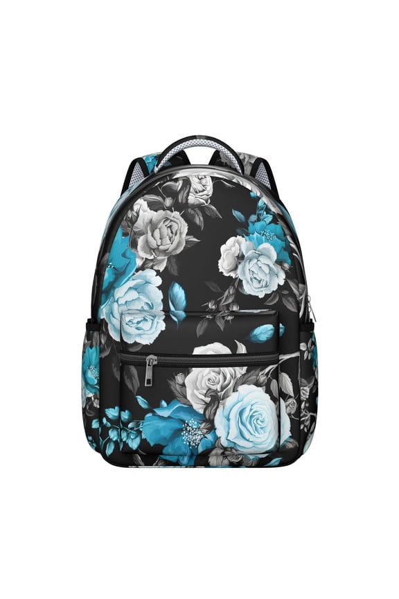 Floral Print Breathable Bookbag, Padded Back Panel & Spacious Compartment for Students