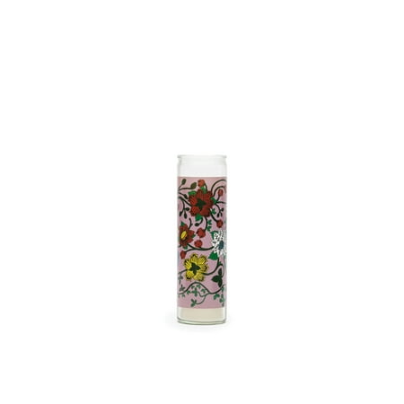 Floral Print Candle Decoration, White Wax, 8 inches High by Roberto Lugo