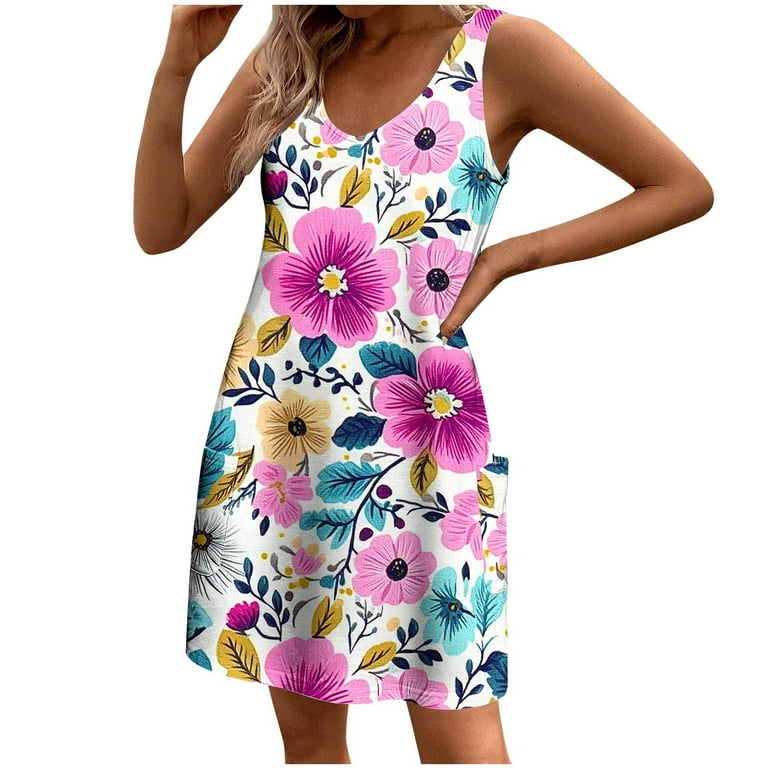 holiday casual dress Women's Embroidered Smock Dress