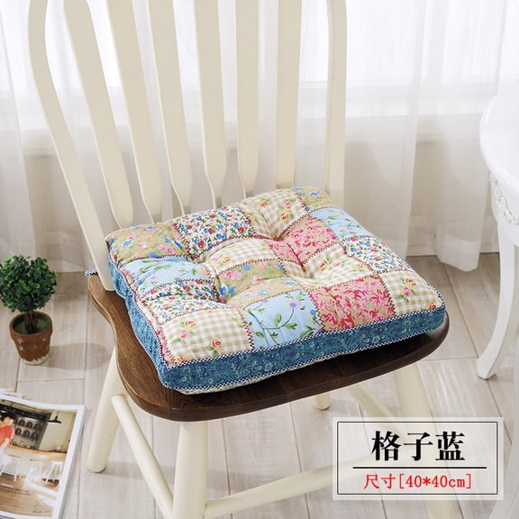Floral Print Chair Cushions, Dining Chair Cushions, Tufted Indoor Chair Pads, Set of 1, 15.6' x 15.6' x 2'
