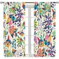 thumbnail image 1 of Floral Print Curtains for Living Room, Boho Paisley Flower Window Treament for Bedroom, Colorful Jacobean Blackout Drapes 2 Panel Sets,42x54 Inch, 1 of 6