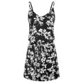 Floral Print Dress Spaghetti Strap V Neck Mini Dress Sundress Casual