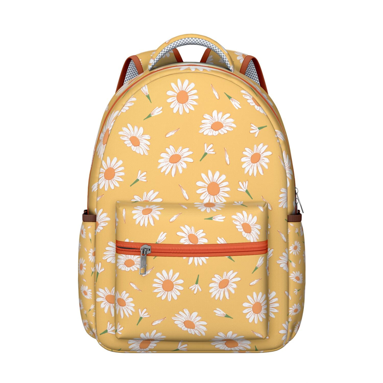 Flower Colorful Backpack Floral Print Everyday Backpack for Students Durable School Bag with ...
