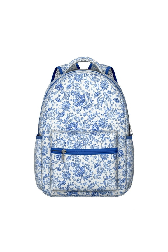 Floral Print Everyday Backpack for Students Lightweight and Multifunctional School Bag with Artistic Bloom and Blossom Pattern, Ideal for Sports and Outdoor