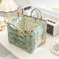 thumbnail image 1 of Floral Print Fabric Storage Basket - Versatile Home Organizer for Living Room, Bathroom & Bedroom, Ideal for Clothing & Household Items, 1 of 8