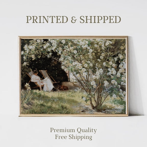 Floral Print, French Country Wall Art, Cottage Core Art, Farmhouse Botanical Wall Art, Rose Garden, Vintage European Wall Art Home Decor #435, 16x24 UNFRAMED