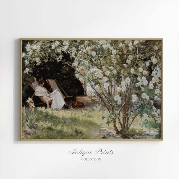 Floral Print, French Country Wall Art, Cottage Core Art, Farmhouse Botanical Wall Art, Rose Garden, Vintage European Wall Art Unframed Paper Print