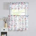 thumbnail image 1 of Floral Print Kitchen Curtains 36 inch Length for Cafe Bathroom 3 Piece Semi Sheer Colorful Flower Tiers and Valances Set Rod Pocket,Multicolor, 1 of 6