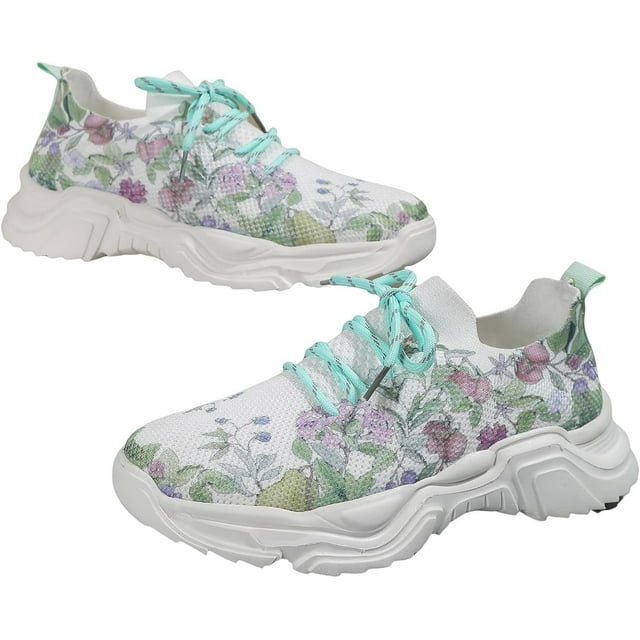 floral-print-lace-up-breathable-orthopedic-sneakers-orthopedic