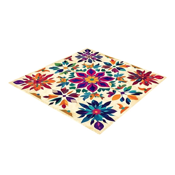 Floral Print Patio Sun Shade Sail Uv Block Outdoor Canopy, Breathable Open Weave Weather Resistant Shade Cloth for Backyard Garden Courtyard Party Sun Protection