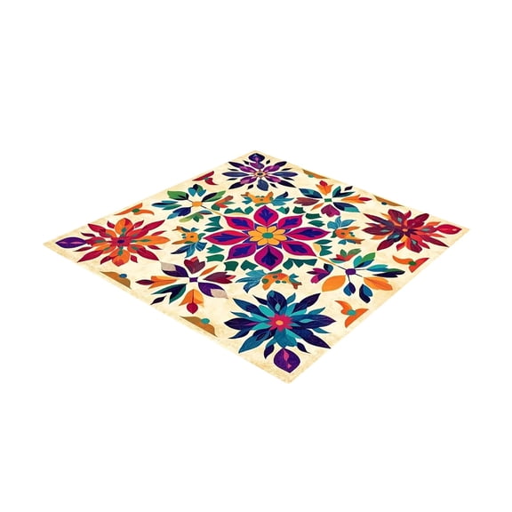 Floral Print Patio Sun Shade Sail Uv Block Outdoor Canopy, Breathable Open Weave Weather Resistant Shade Cloth for Backyard Garden Courtyard Party Sun Protection