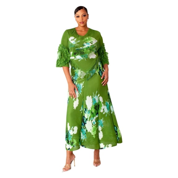 Floral Print Pleated Midi Dress - 82678