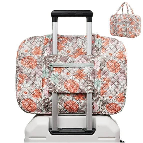 Overnight Bag Quilted Travel Duffel Bags for Women Floral Print Tote Personal Item Bag for Spirit Airlines Approved Carry on Weekender Gym Bag