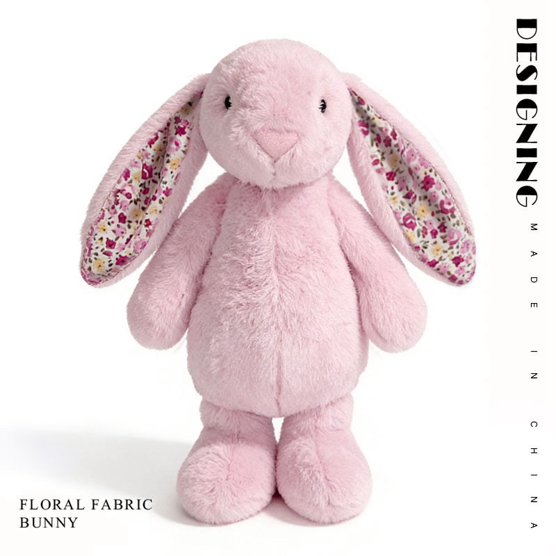 Floral Print Rabbit Plush Toy, Small Size, A Comfort Doll For Your Girlfriend.