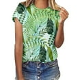 thumbnail image 1 of Floral Print Round Neck Short Sleeve T Shirt For Women Spring Summer Casual Top, 1 of 1