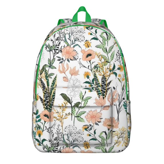 Floral Print School Backpack for College Students, Large Capacity Bookbag with Laptop Compartment, Sunflower Design Everyday Backpack for Campus Commuting Travel, Flowers Gift Idea