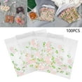 thumbnail image 1 of Floral Print Self-Sealing Cookie Bags, 100-Pack, 2.76"×2.76", Plastic Sealable Candy Bags for Gift Giving & Baking Packaging, Clearance Sale, 1 of 7