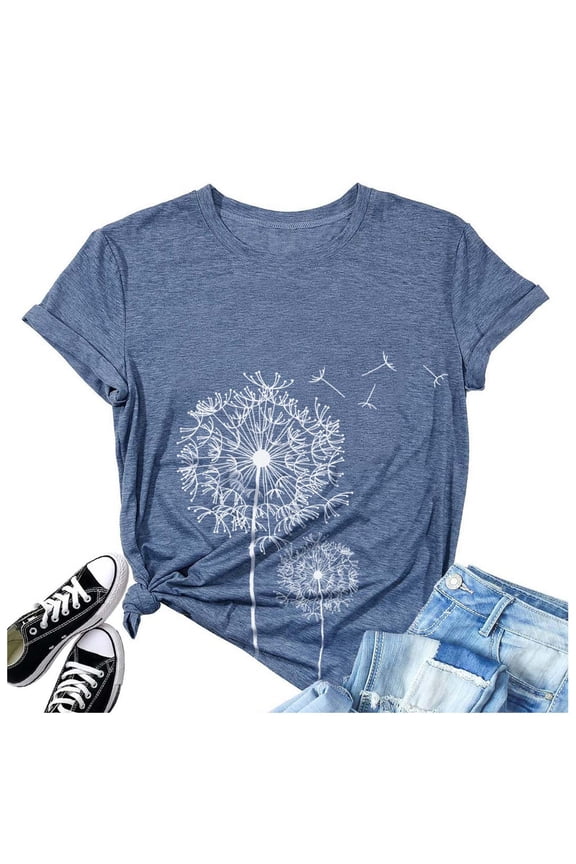 Floral Print Short Sleeve T Shirt For Women Casual Crew Neck Tee Top Fashion Women Shirt Small Large Shirt for Women Casual Raglan Tee Athletic Tops for Women Loose Fit T Pack Exercise Wear for Women