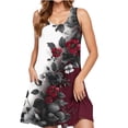 thumbnail image 1 of Floral Print Sleeveless Dress for Women Summer Casual A-Line Swing Dress with Pockets Tank Sundress Beach, 1 of 6