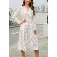 thumbnail image 1 of Floral Print Slit Dress, Off White, Large, 1 of 5