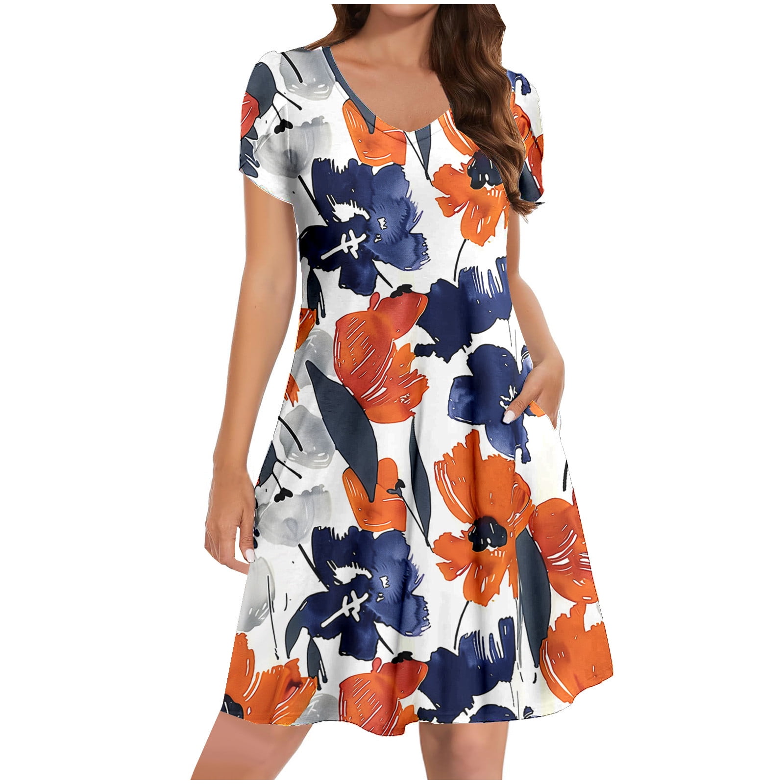 Floral Print Summer Beach Dress for Women 2025 Trendy Casual Holiday ...