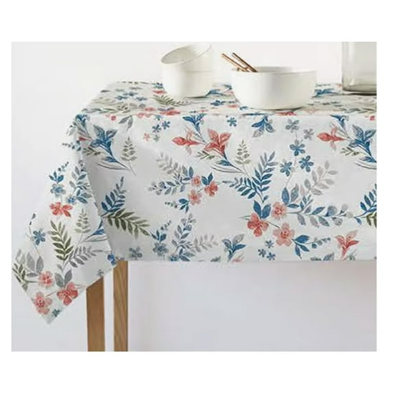 Floral Print Tablecloth Polyester Multi-Color Fabric 60 x 84 Rectangle Allen Roth