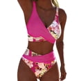 thumbnail image 1 of Floral Print Tankini Swimsuit Two Piece Beachwear With High Waist Bottoms And Adjustable, 1 of 3