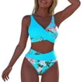 thumbnail image 1 of Floral Print Tankini Swimsuit Two Piece Beachwear With High Waist Bottoms And Adjustable, 1 of 3