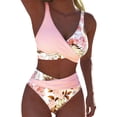 thumbnail image 1 of Floral Print Tankini Swimsuit Two Piece Beachwear With High Waist Bottoms And Adjustable, 1 of 4